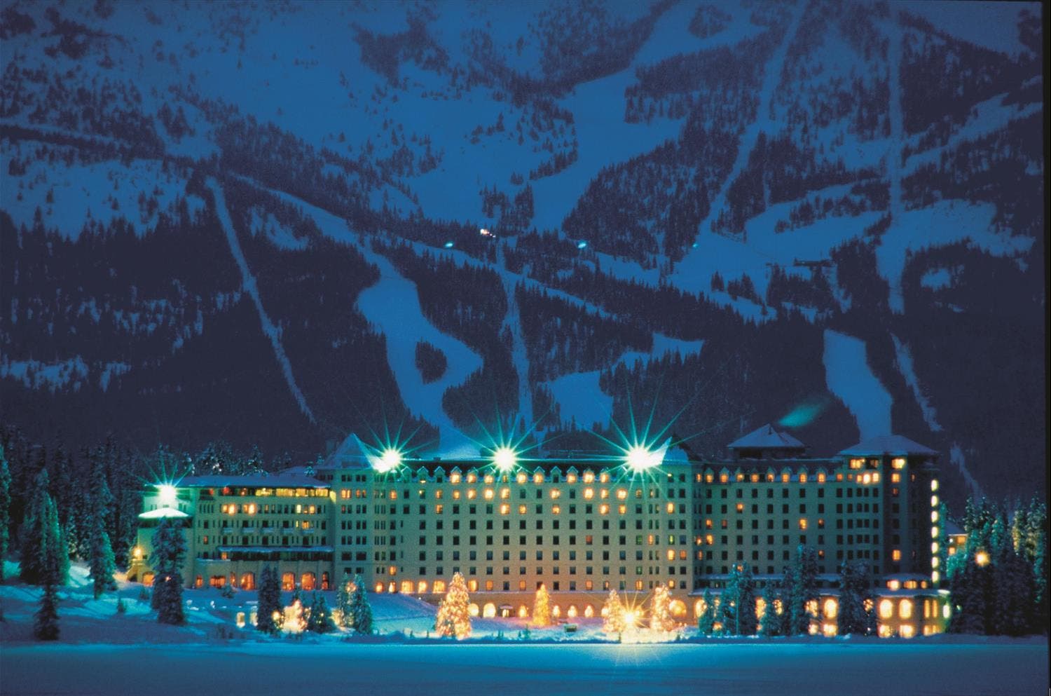 Hotel_at_night_with_Ski_Hill_in_background_478215_med None