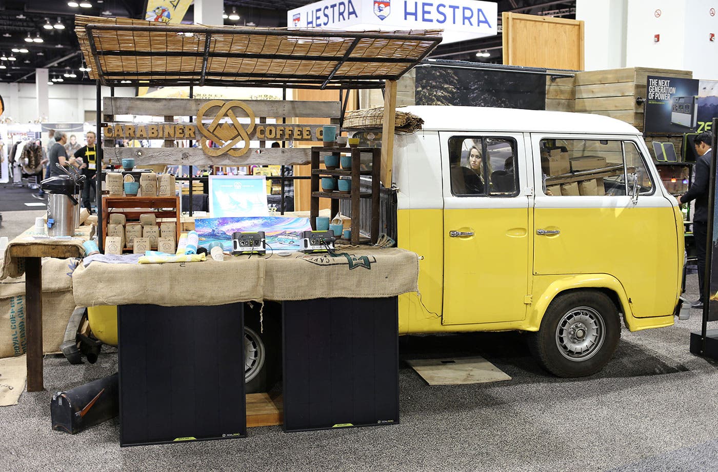 Carabiner Coffee Co. retrofitted a classic VW van as into a caffeine mobile, which kept us up and running for the whole show.