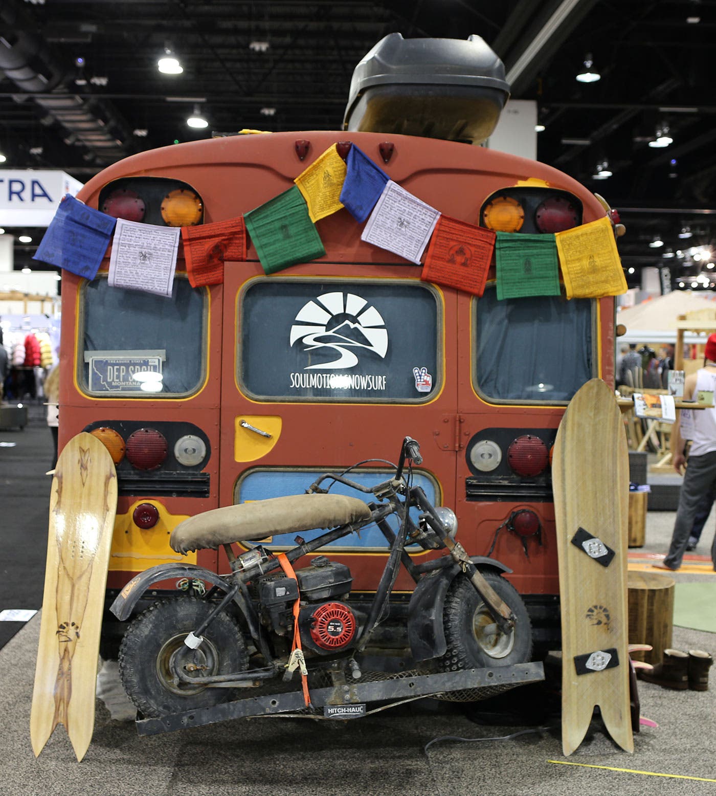 And if the bus breaks down? Take the mini bike on the back, and tow the boards to the mountain. 