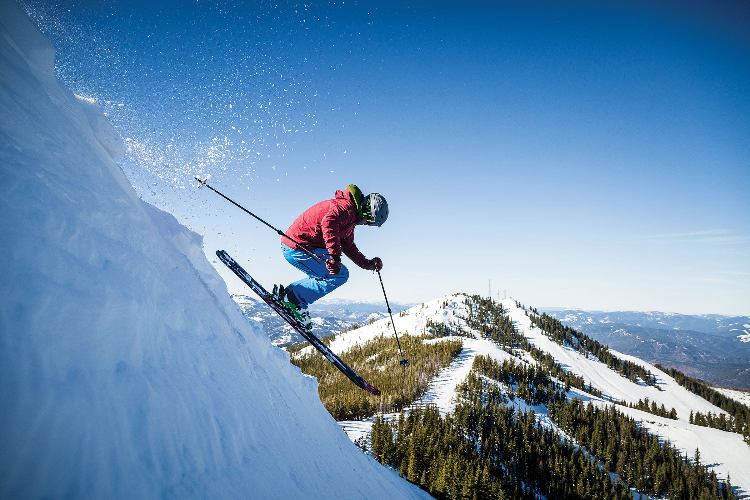 Pogge hits some north-facing chalk at Silver Mountain, formerly known as Jackass Ski Bowl.