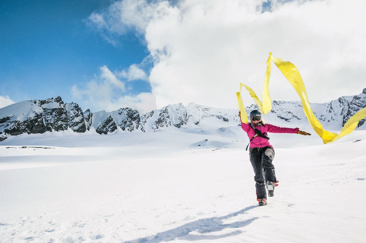 Alexandra Meiners enjoys a ribbon-dancing break