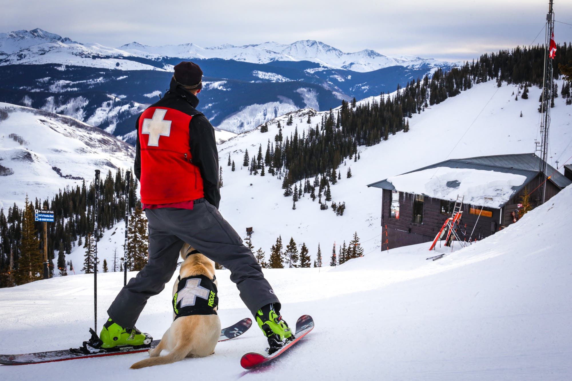 2016_CrestedButteMountainResort_SafetyMonth Crested Butte Patrol and Dog
