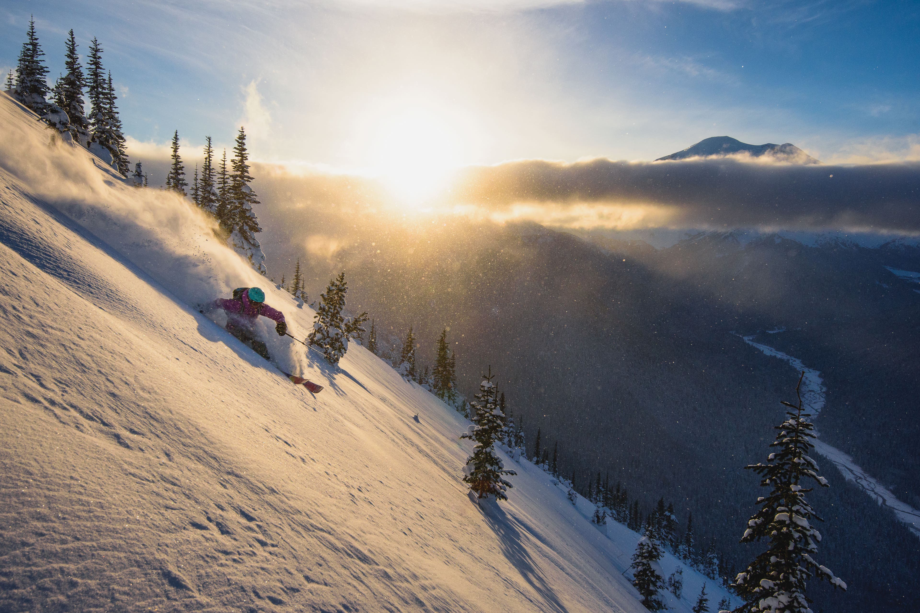 The snow was soft and welcoming on the very edge of Mount Rainier National Park.