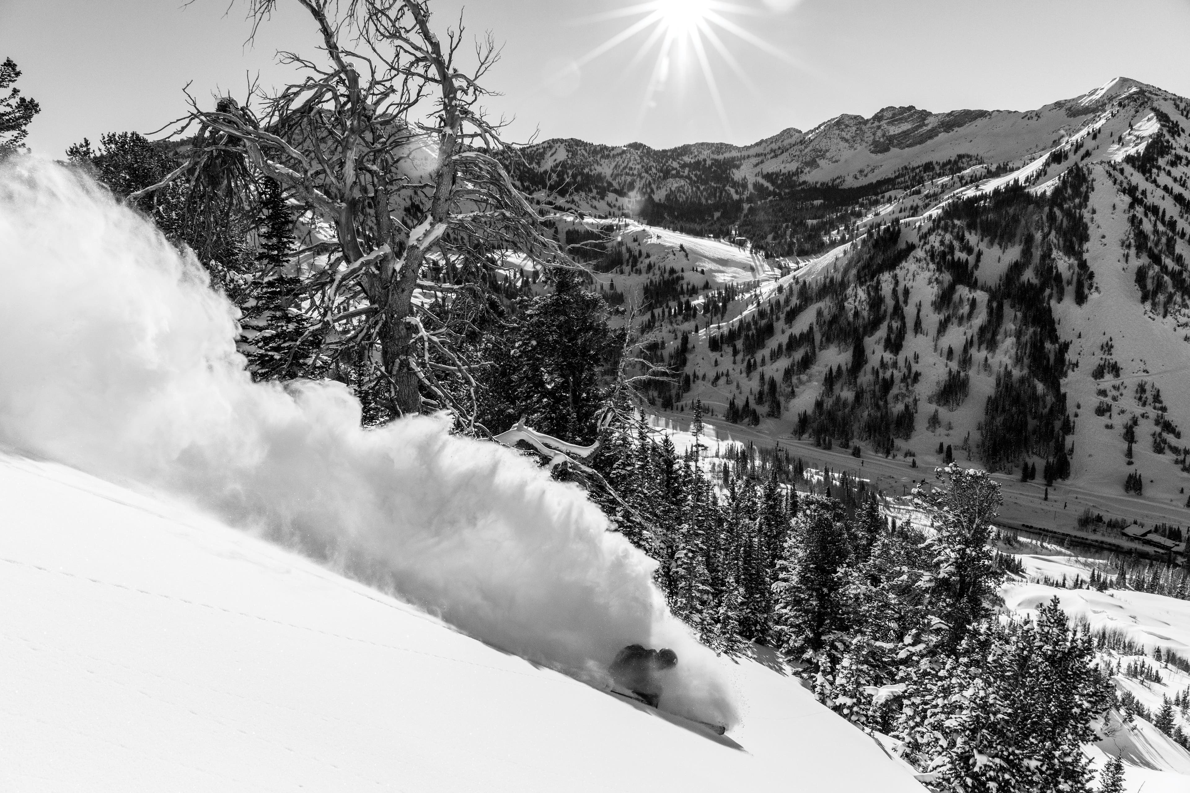 Eric Balken paves the way near Flagstaff Ridge, in Alta's backcountry.