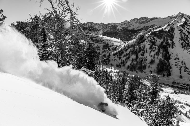 SKI1017_TRA_SLC5_Alta_by_WraySinclair Eric Balken paves the way near Flagstaff Ridge, in Alta's backcountry.