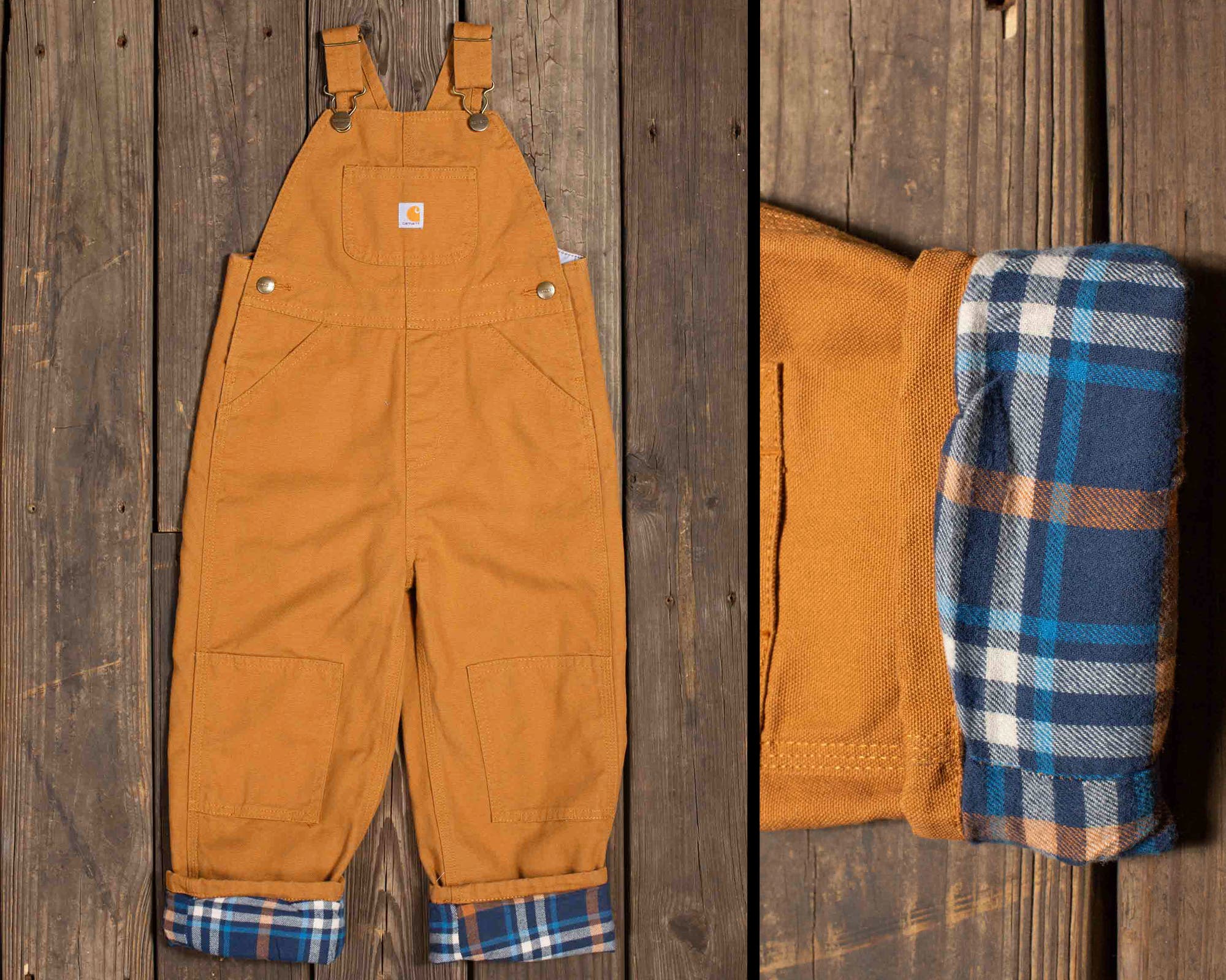 08-SKI1018-Style-carhartt Carhartt Flannel Lined Canvas Bib Overalls