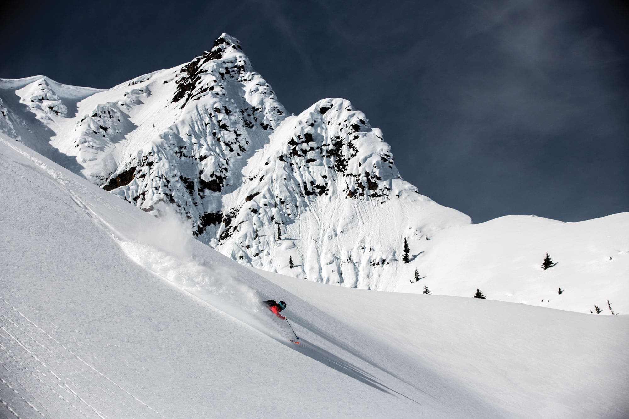 A hike just outside the resort’s boundary rewards Wittstock with a powder field all to himself.