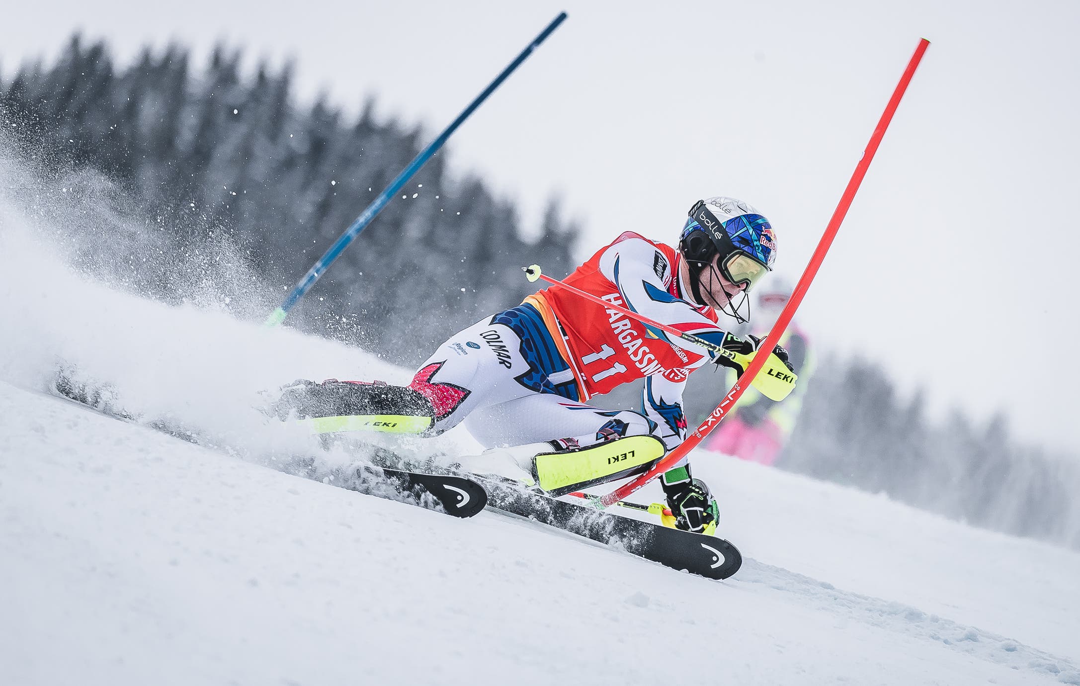 Alexis-Pinterault-Zagreb-slalom-FIS-World-Cup-credit-Red-Bull Alexis Pinterault skis slalom in Zagreb