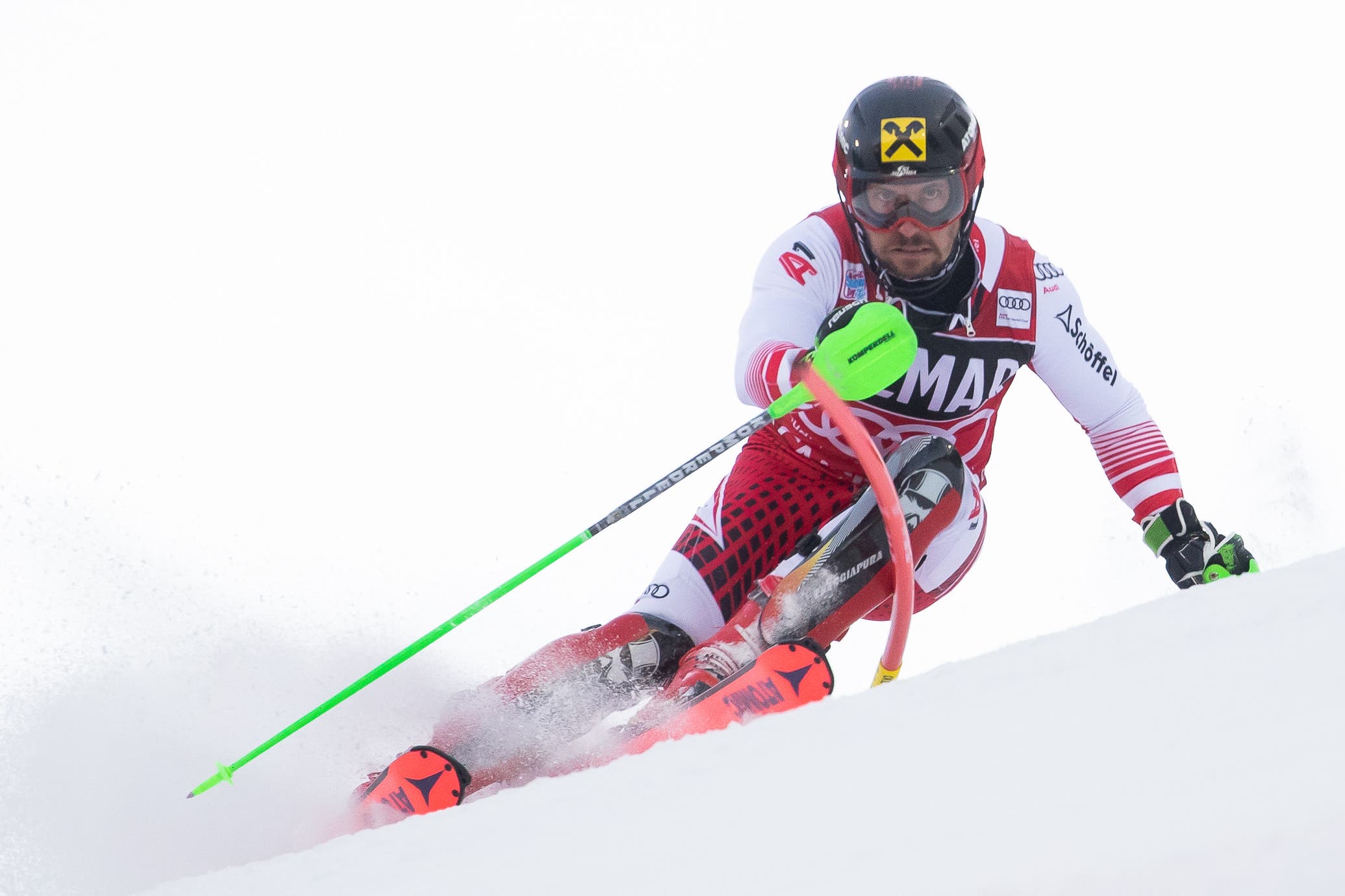 Marcel-Hirscher-Zagreb-Slalom-FIS-World-Cup-credit-Red-Bull Marcel Hirscher skis the slalom in Zagreb