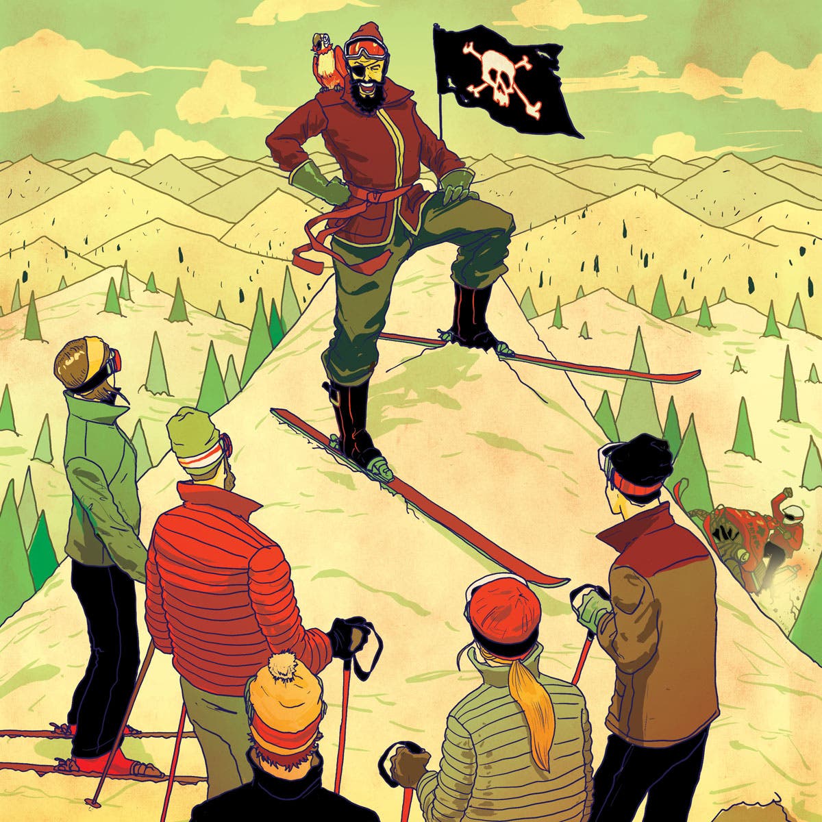 SKI0119-Tre-piratemount Pirates on the mountain illo