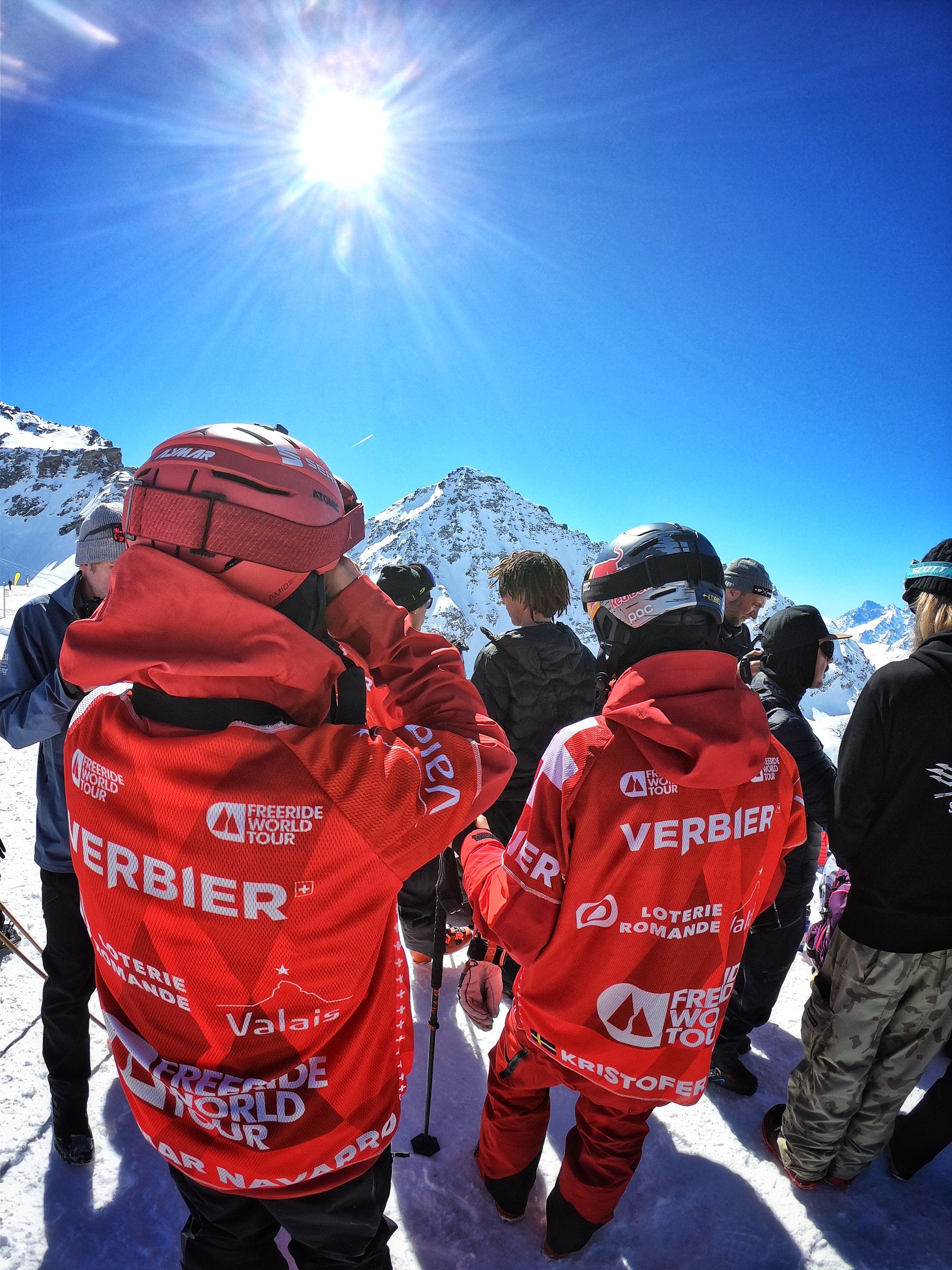 Aymar Navarro Kristofer Turdell Verbier Aymar Navarro and Kristofer Turdell inspect the Bec des Rosses
