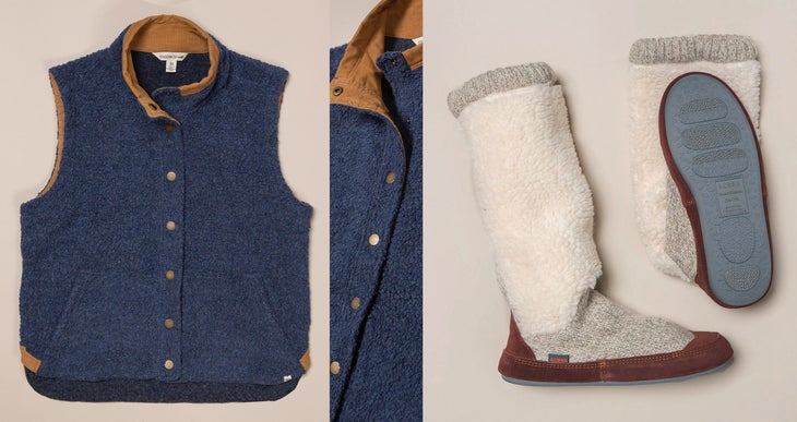 Ski-MountainStyle-Sherpa-w-AcornToadCoVest Acorn Women's Slouch Boot Slipper Sock