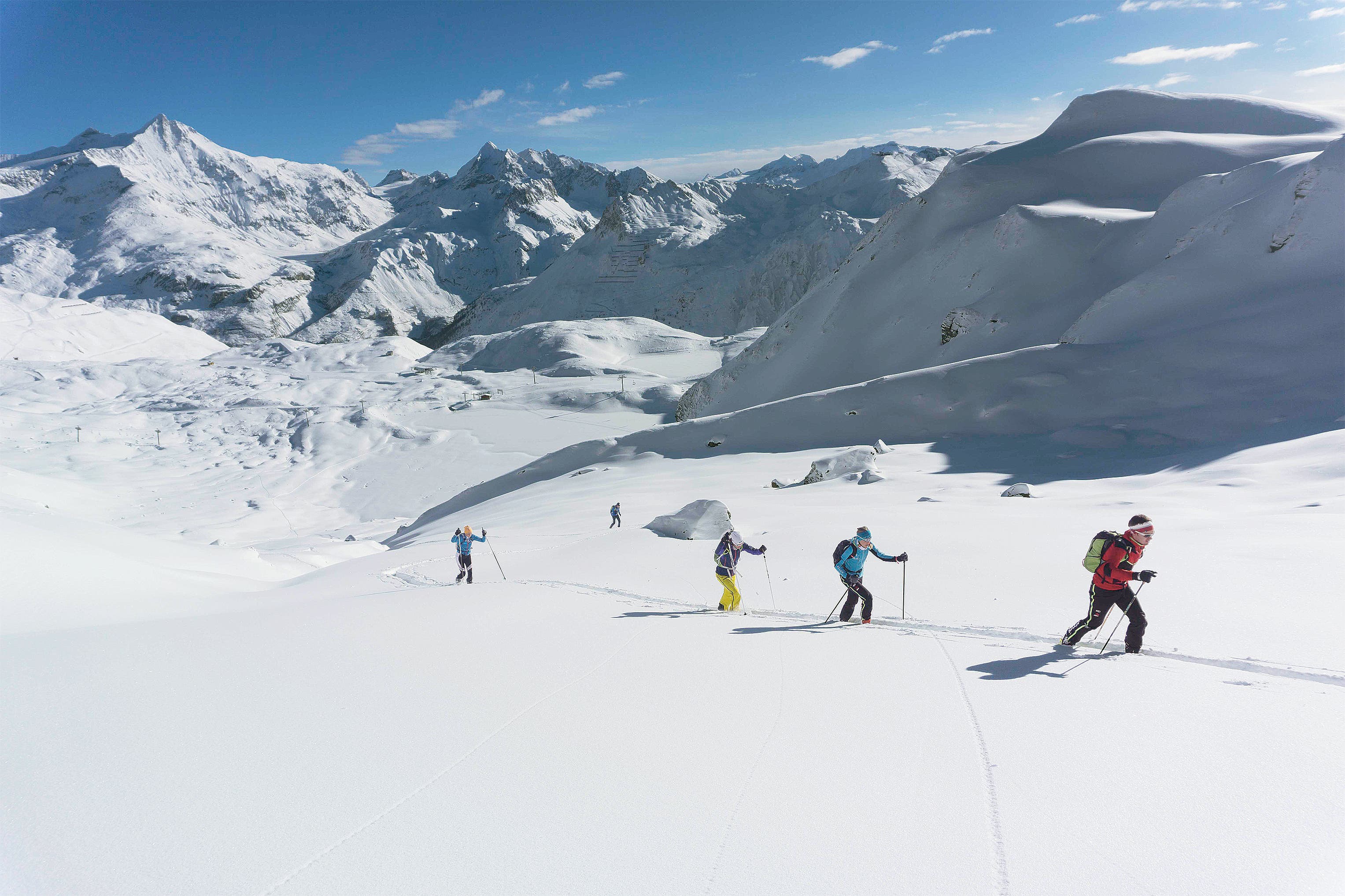 The joy of skiing uphill.