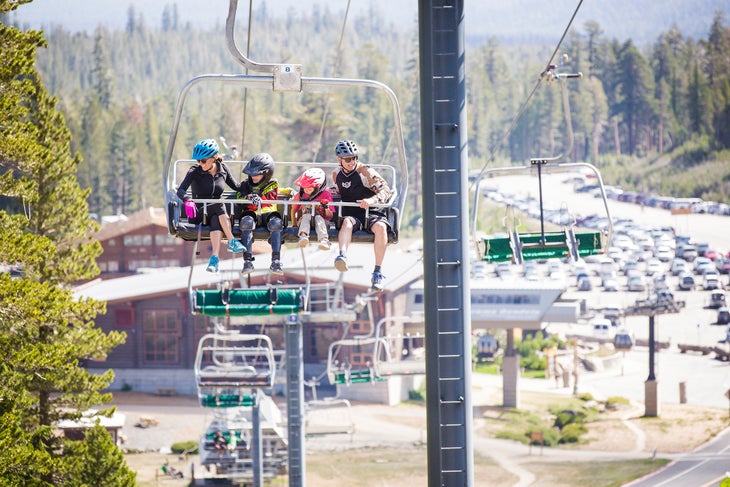 Mammoth Chairlift biking at Mammoth, Calif.