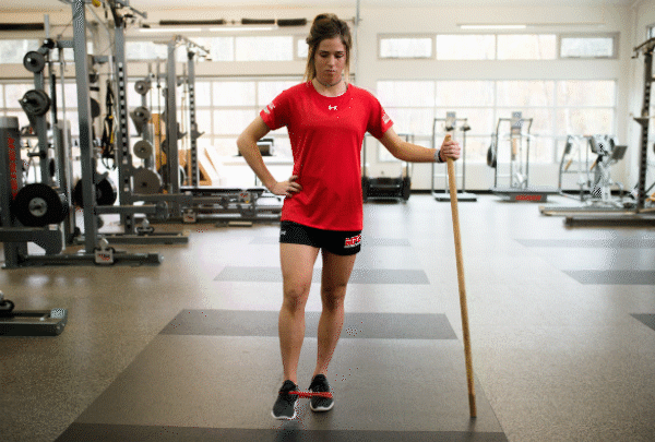 Medial leg extension resistance band exercise