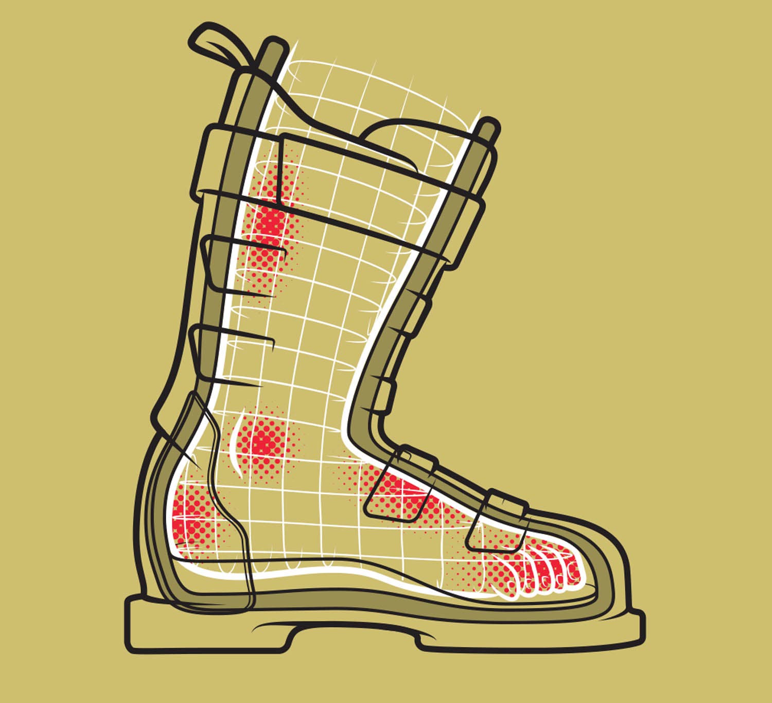 Too small ski boot fit.