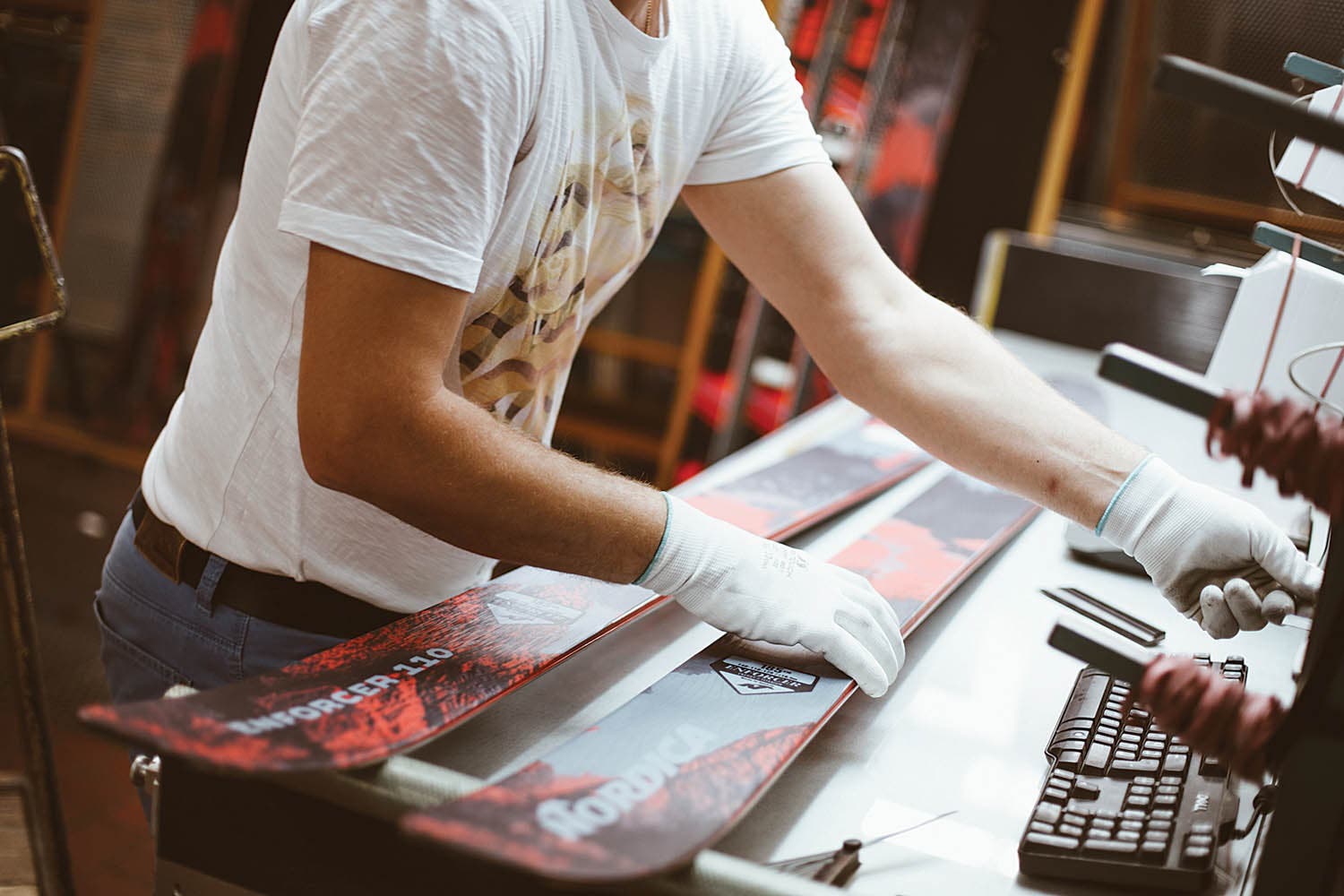 "Flex texting a Nordica Enforcer 100"