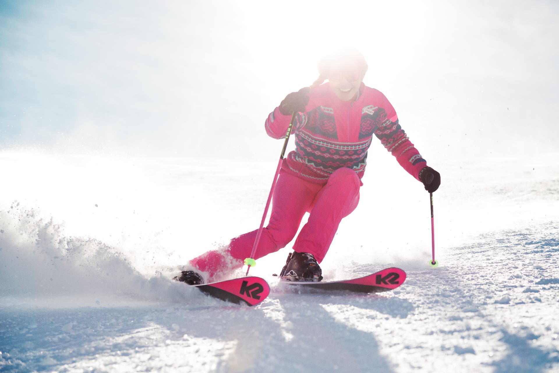 Amie Engerbretsen skiing in NZ
