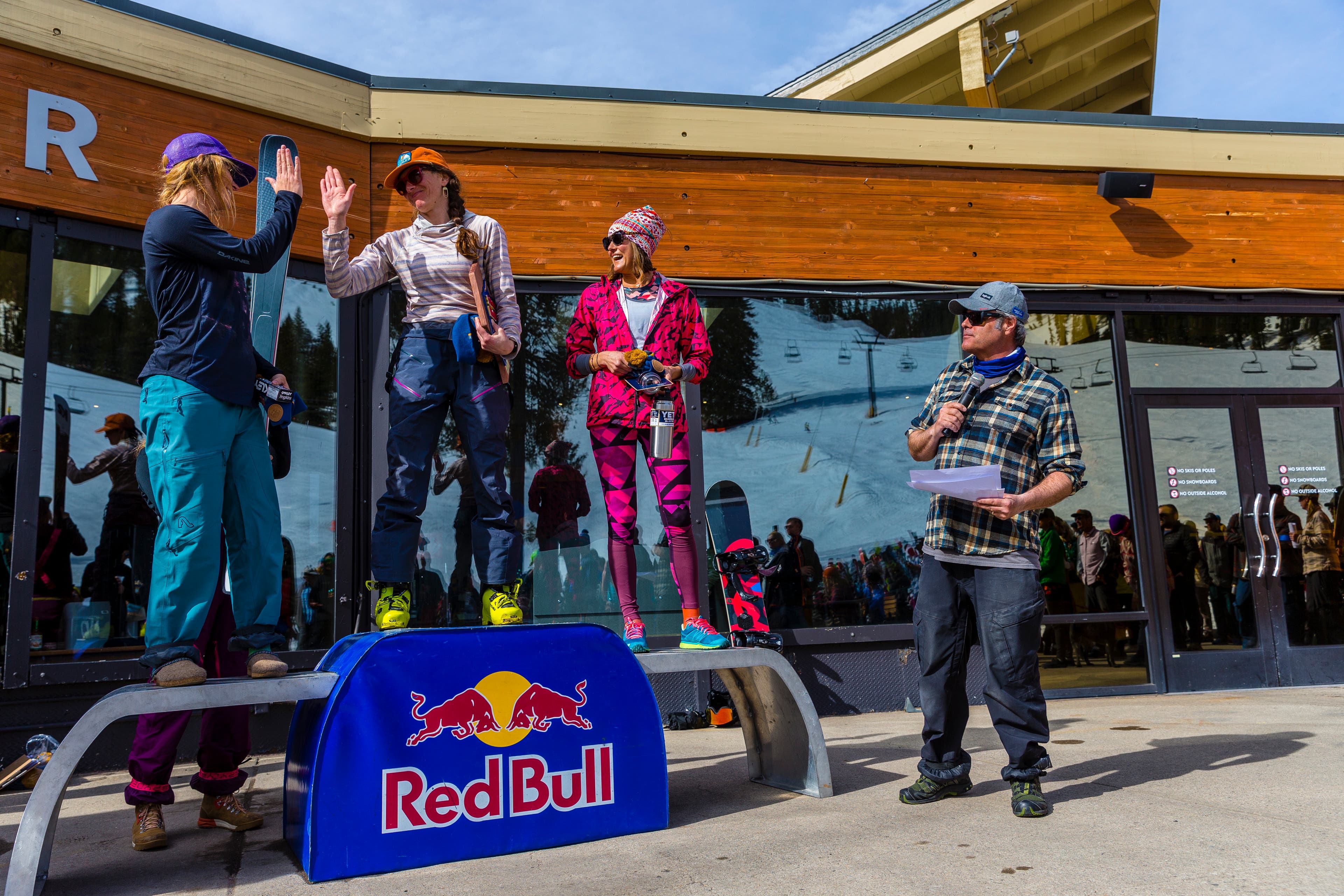 The Women's Ski Podium at the Red Bull Raid 2019.