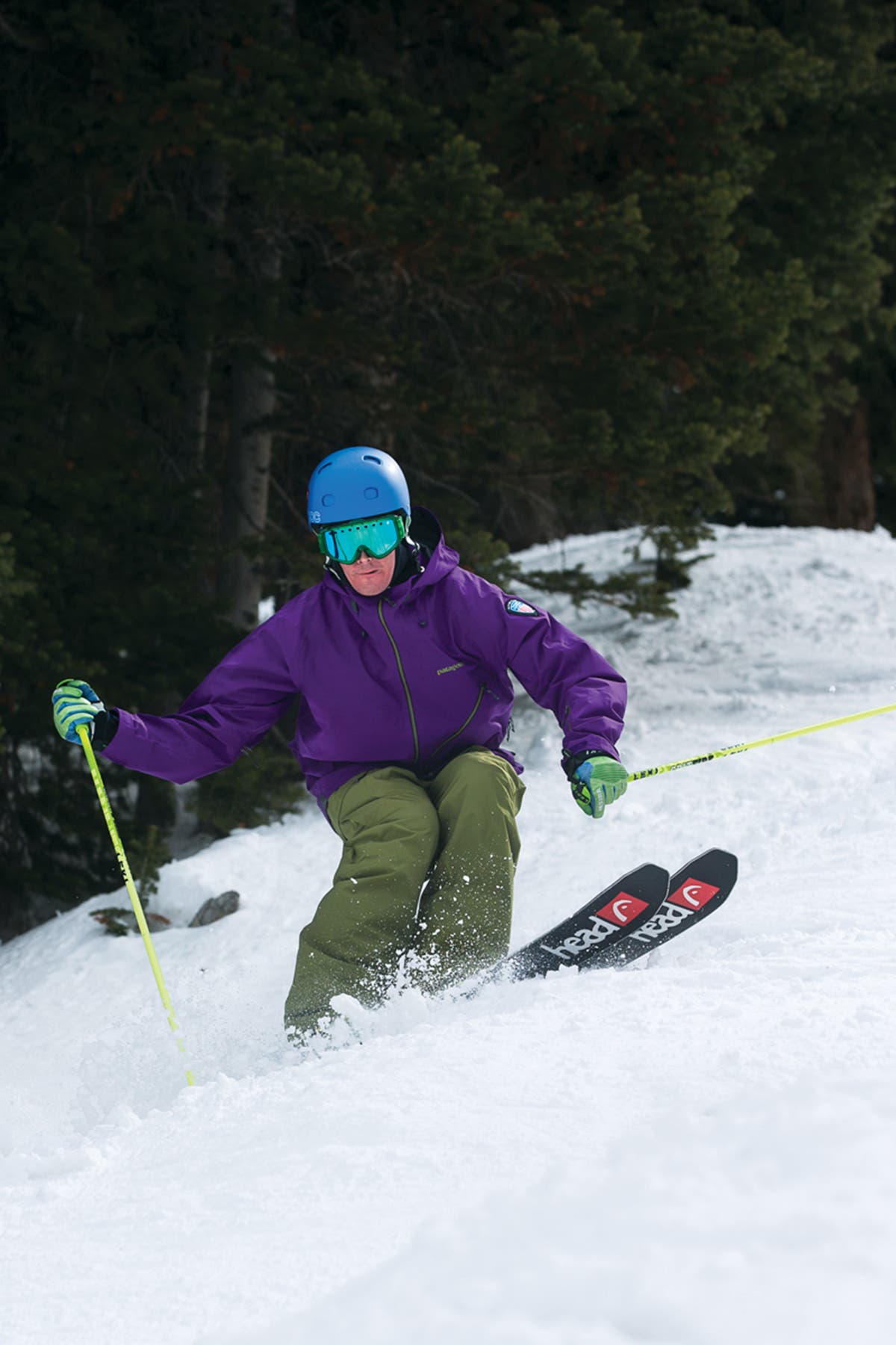 Demonstrating flexing over the bumps.