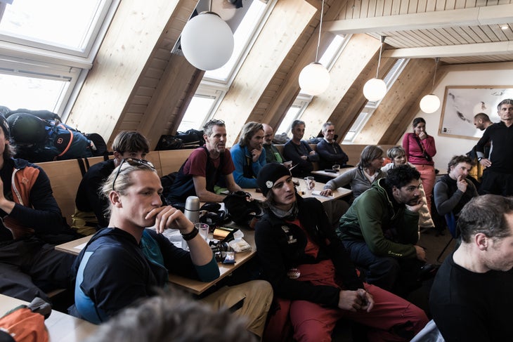 FWT20_VERBIERXTREME_DDAHER_1028 Athletes gathered at the Verbier Xtreme