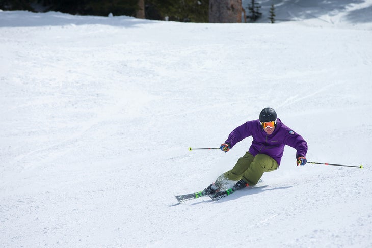 “Like riding a bike.” Carving into the turn.
