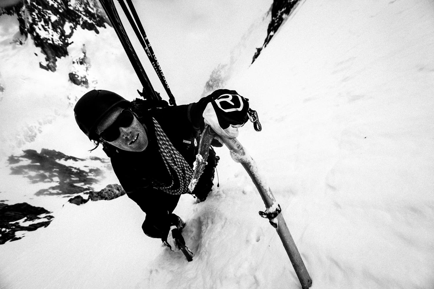 Sam Favret climbing in Chamonix