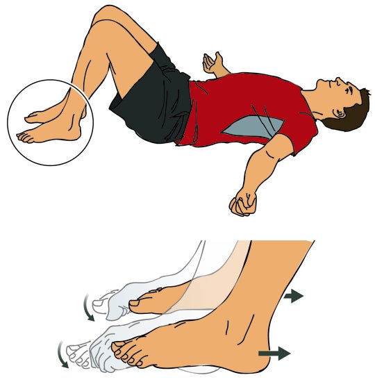 Feet Demonstrating an arch support drill.