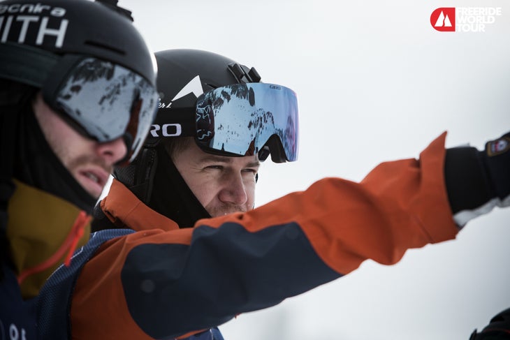 image4 Reine Barkered (R) is the longest-competing rider on the tour, and the longest-serving member of the PFB. In Arcalís, Andorra.