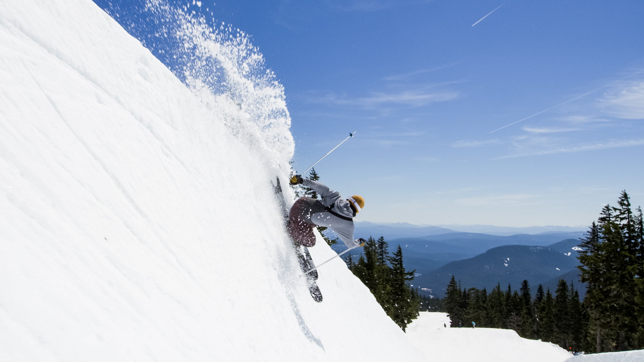 "Rob Heule slashes a turn at Mt. Hood"