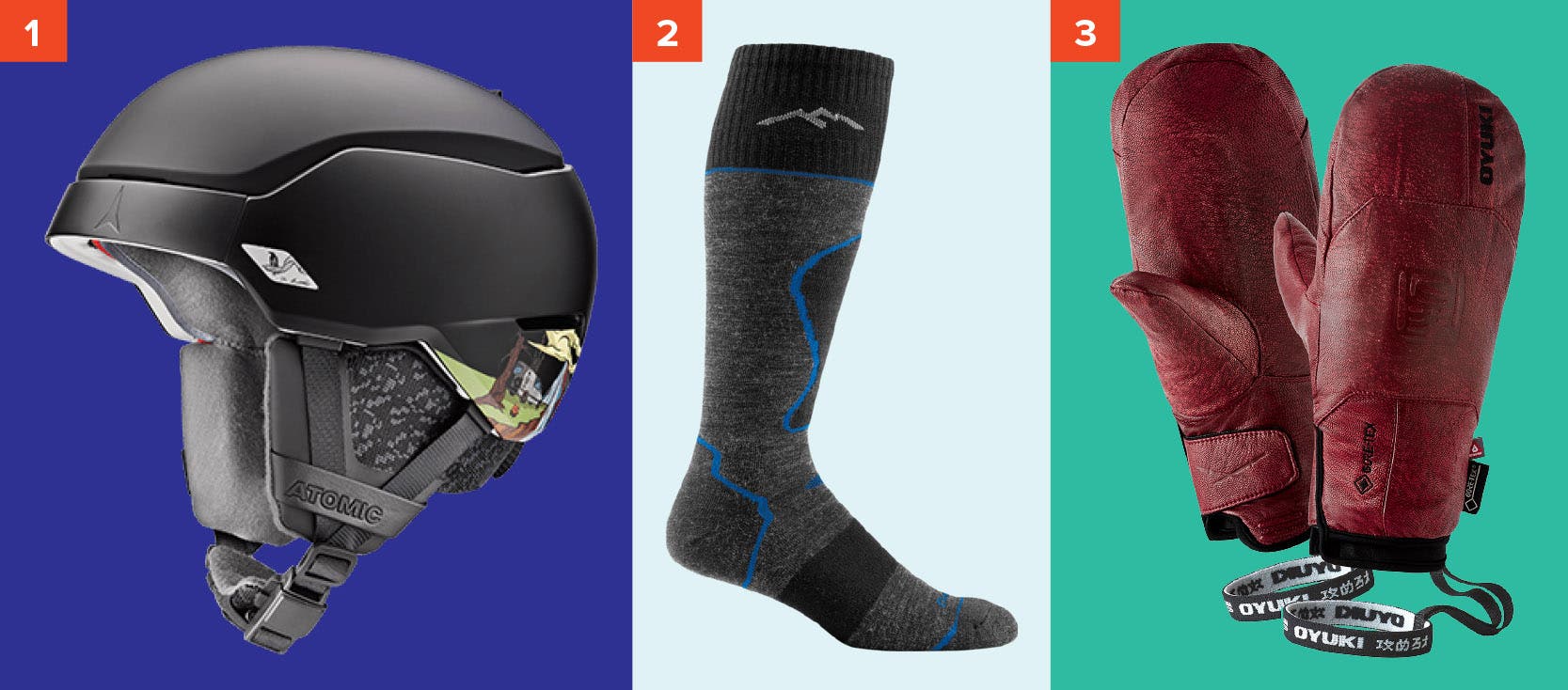 13-ski-fathers-day-2020-ski2 Atomic Count AMID Helmet, Darn Tough Over-the-Calf Padded Cushion Sock, and Oyuki Sencho GTX Mitt