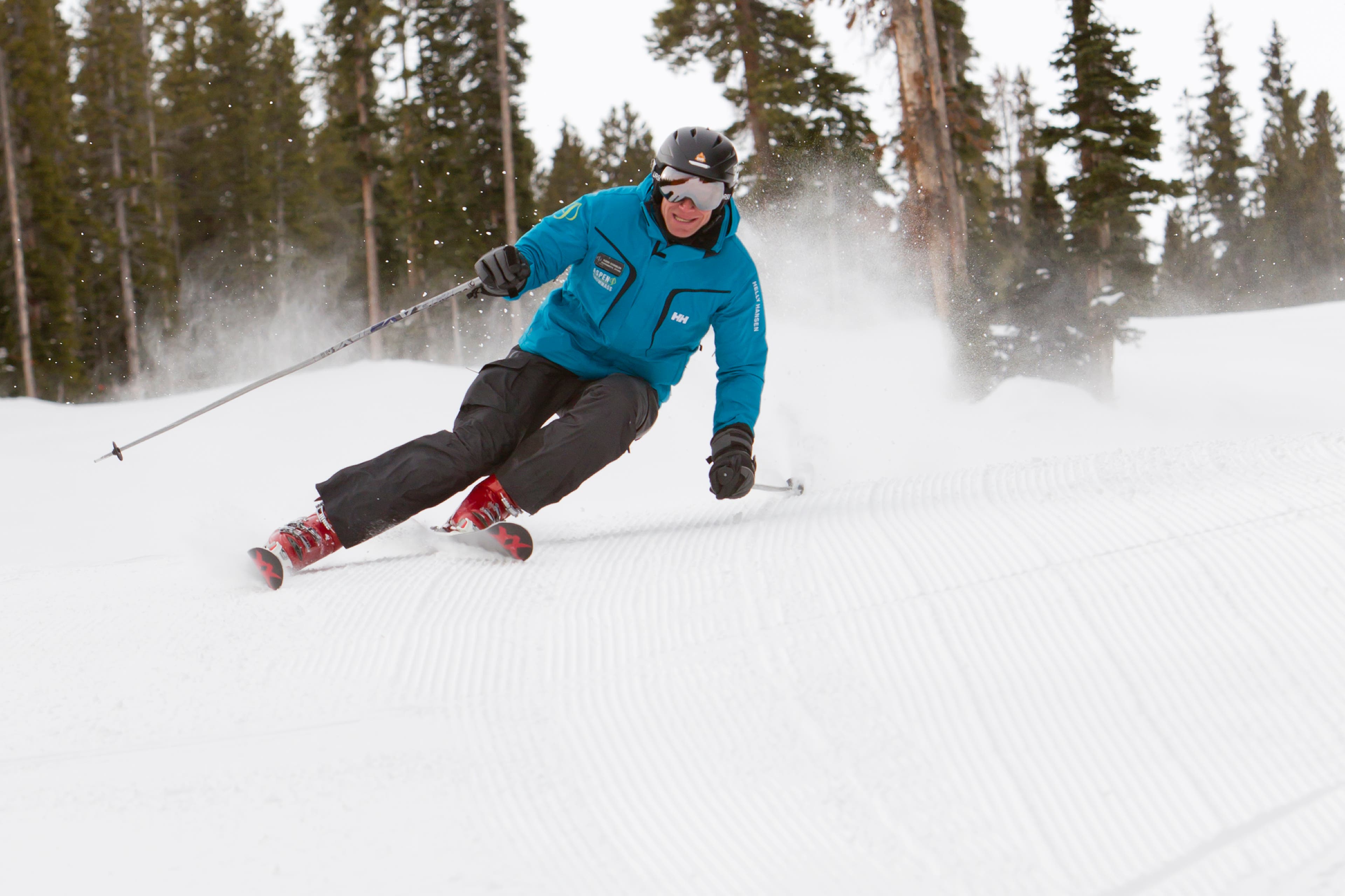 Auden Schendler skiing