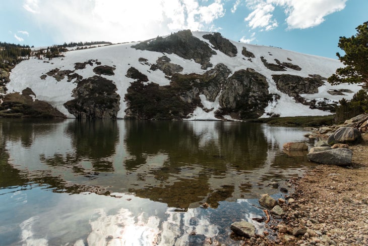 _O5A8240 Lake at the bottom of St. Mary's Glacier, a popular summer skiing location in Colorado