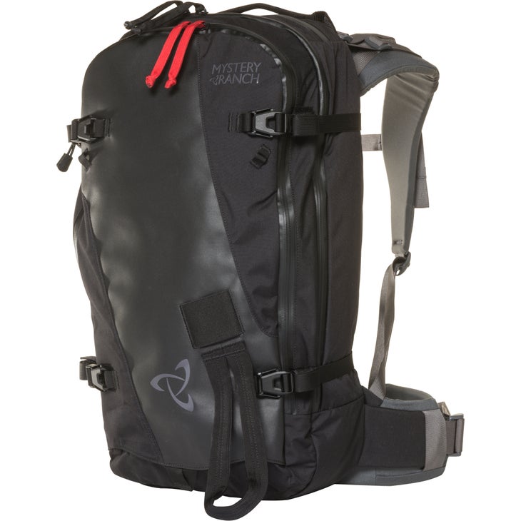 SADDLE PEAK BLACK 3QTR (1 of 1) Local Bozeman, MT gear company, Mystery Ranch, makes a ski pack for backcountry and resort days alike.