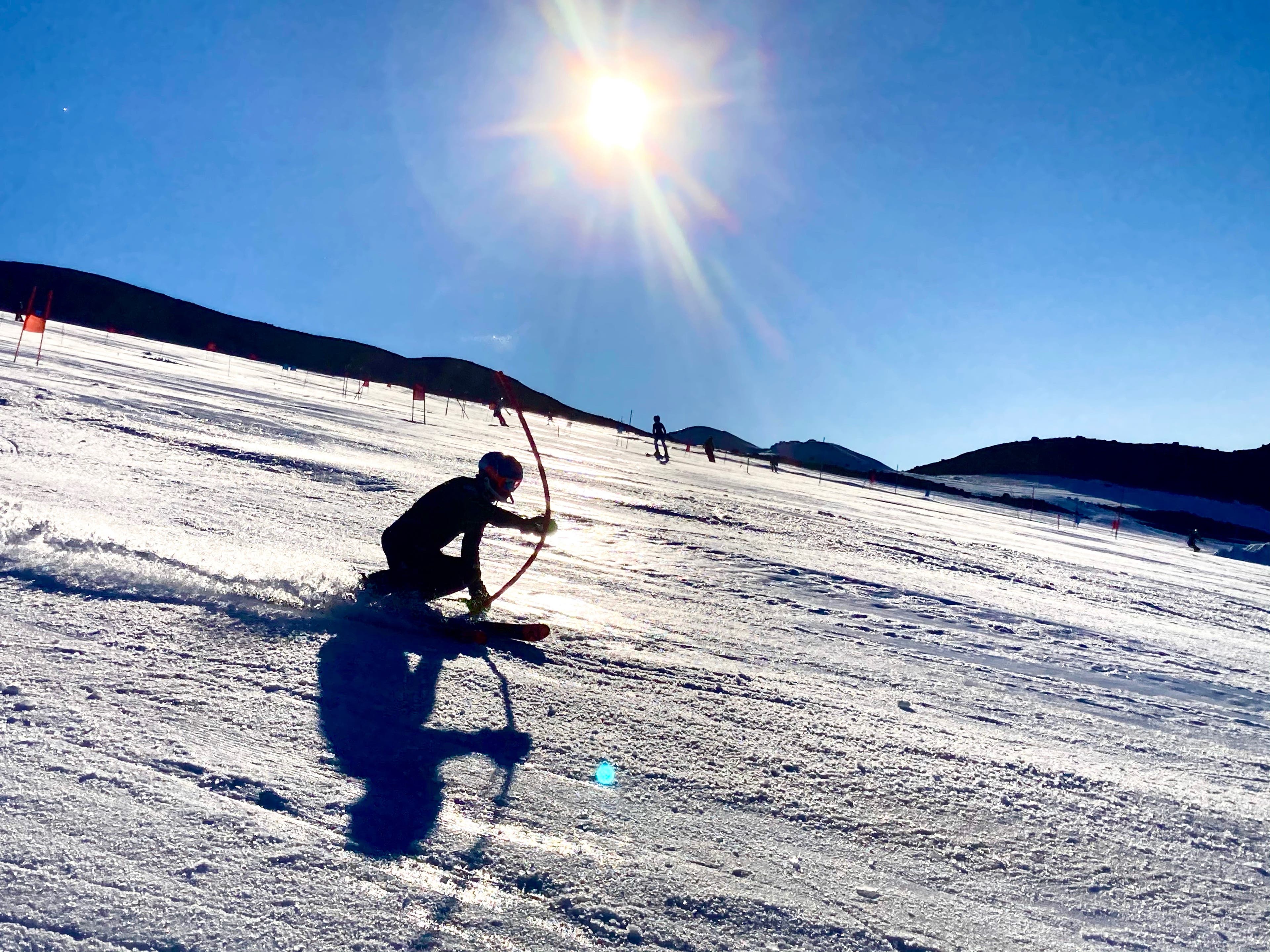 George Steffey training slalom at Mt. Hood