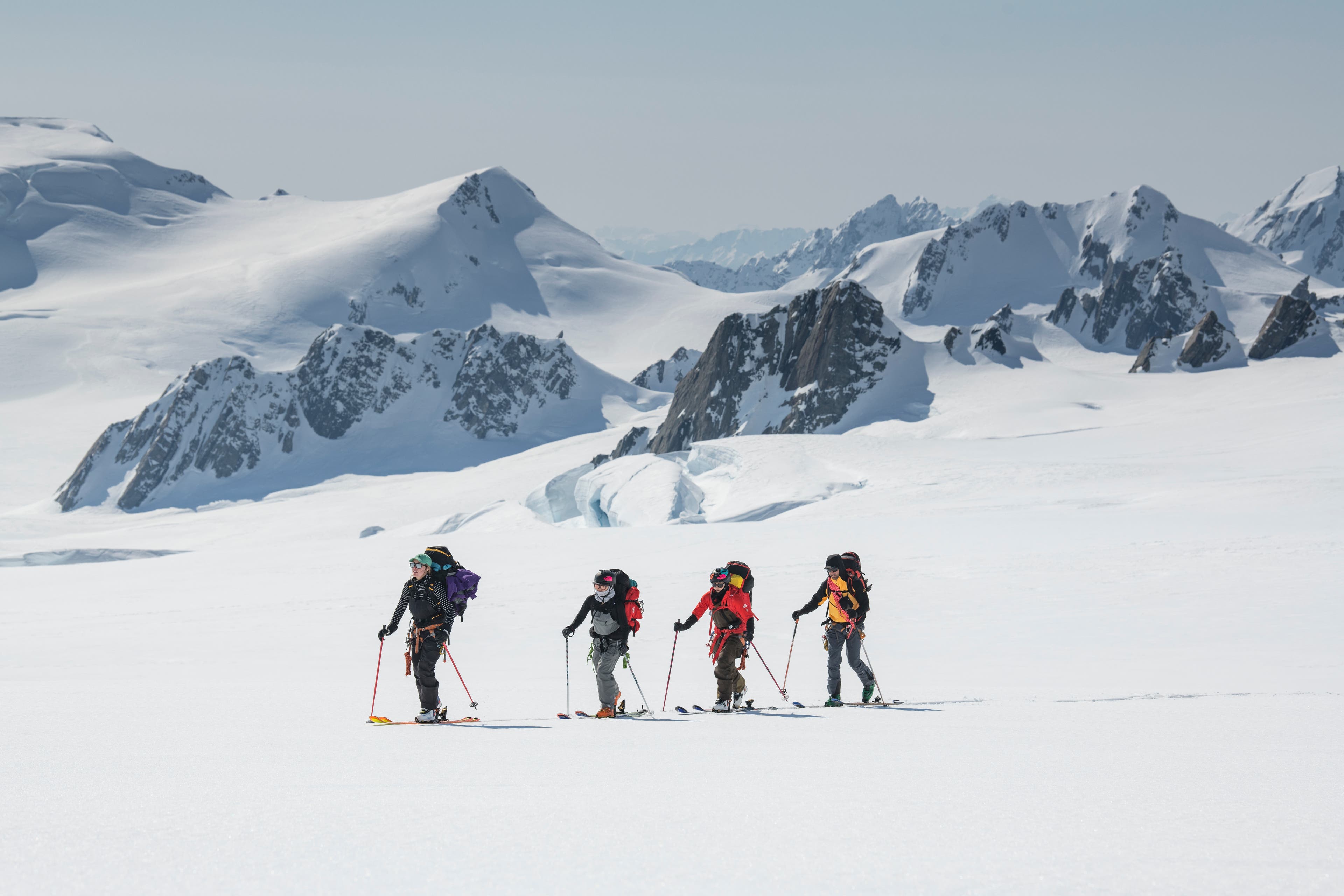 The group touring on a glacier.