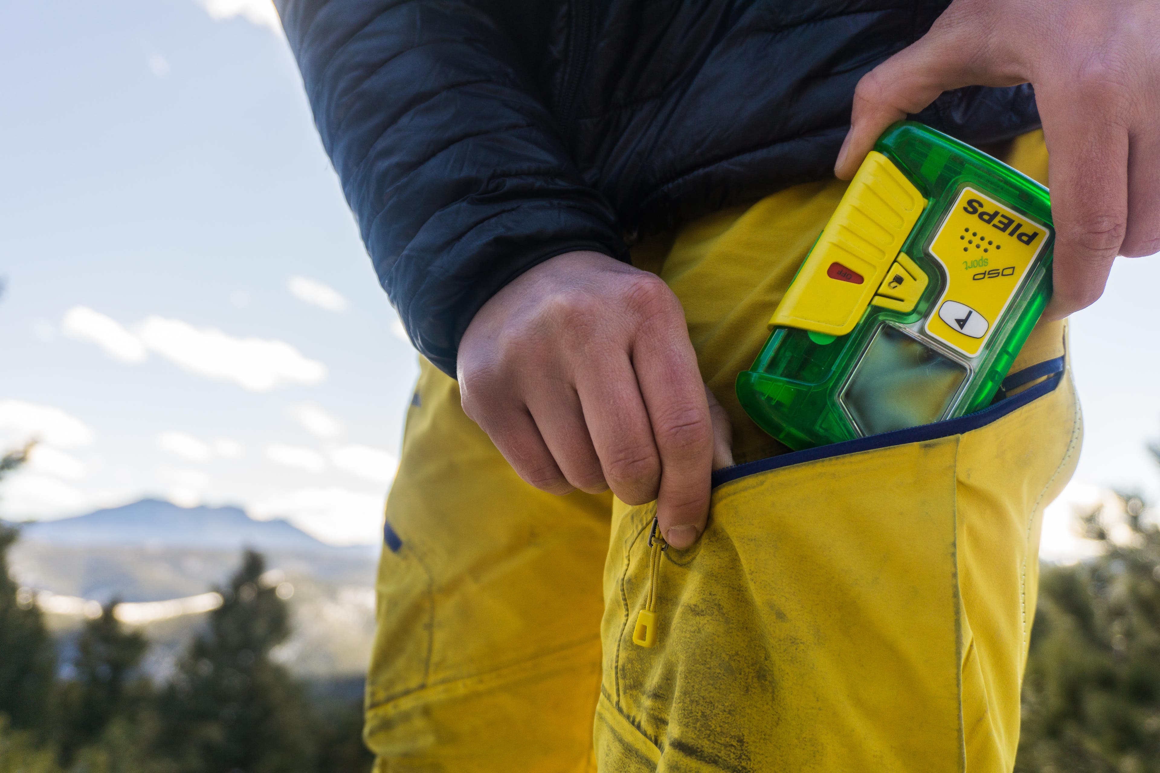 Pieps DSP Pro transceiver in a pocket