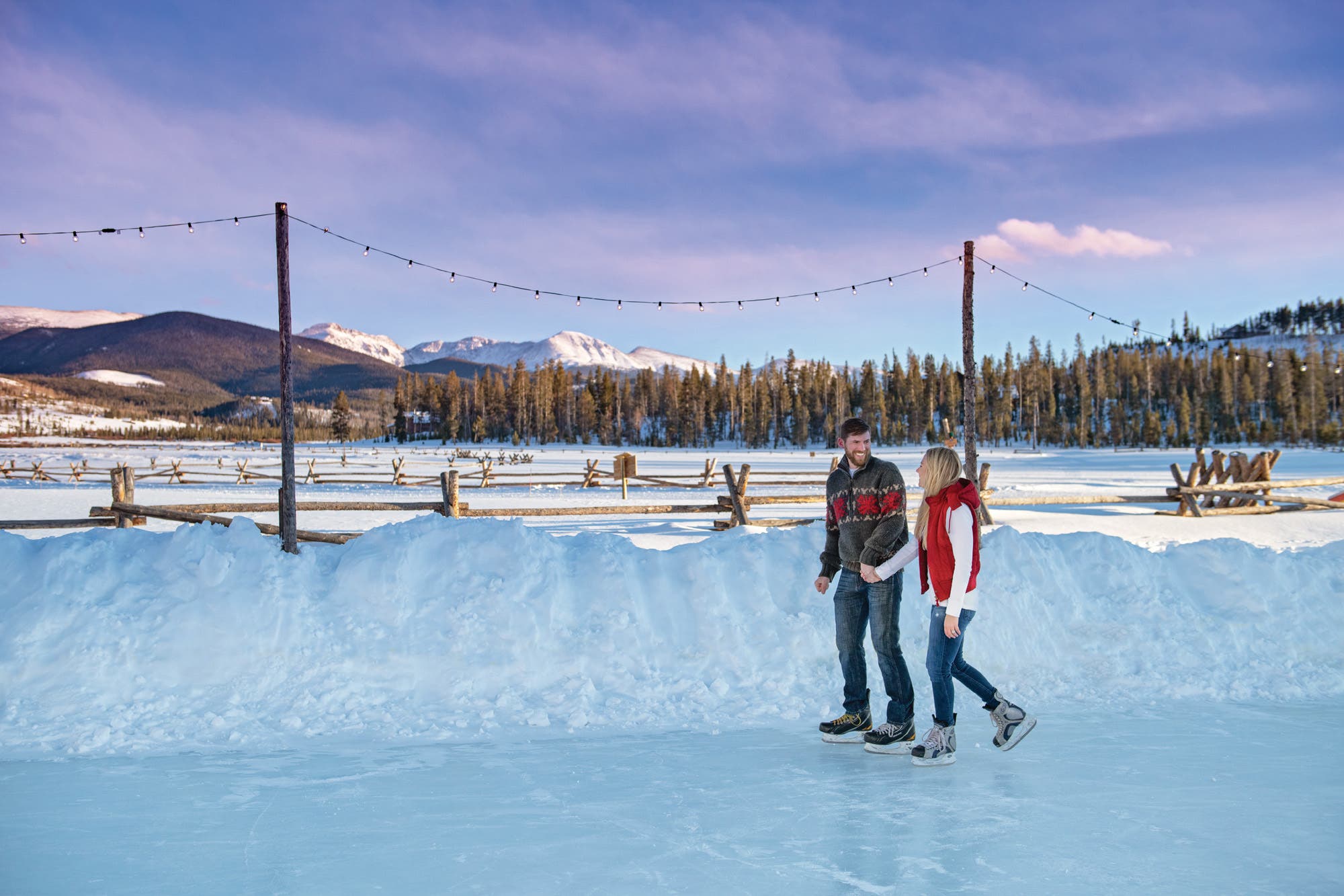 Ice skating in Devil's Thumb Ranch