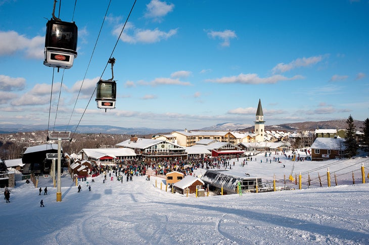 "Stratton gondola and iconic clocktower."