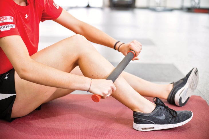 Massage stick on shin