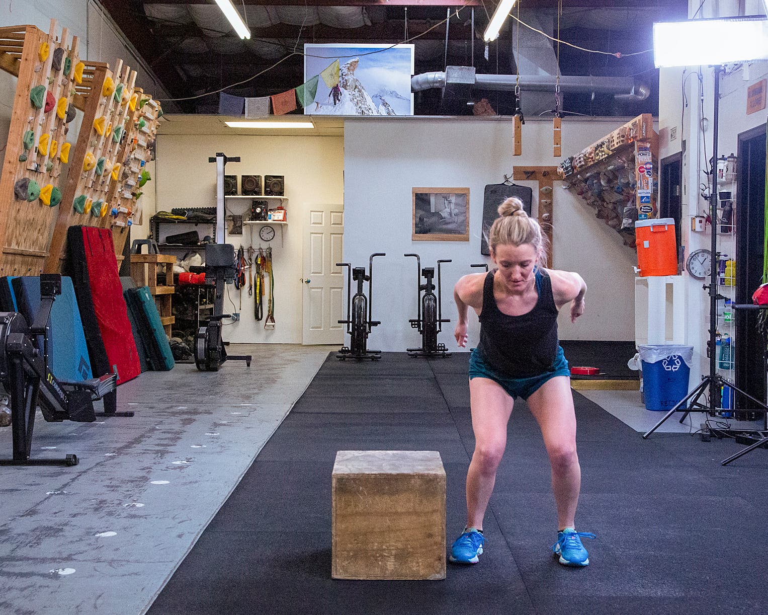 Jessi Hackett, plyometric training at Alpine Training Center in Boulder, Colo.