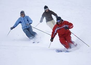 Victoria, age 10, helps the local Falls Creek media out with an interview on the slopes. Donate Here