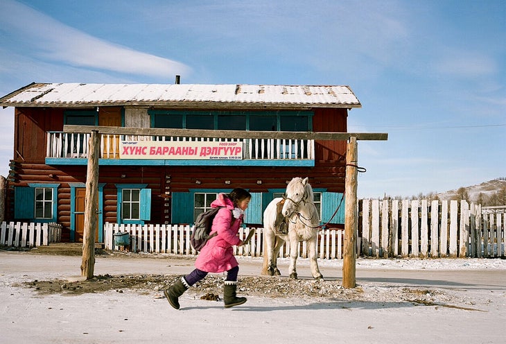 "Town of Khatgal in northern Mongolia."