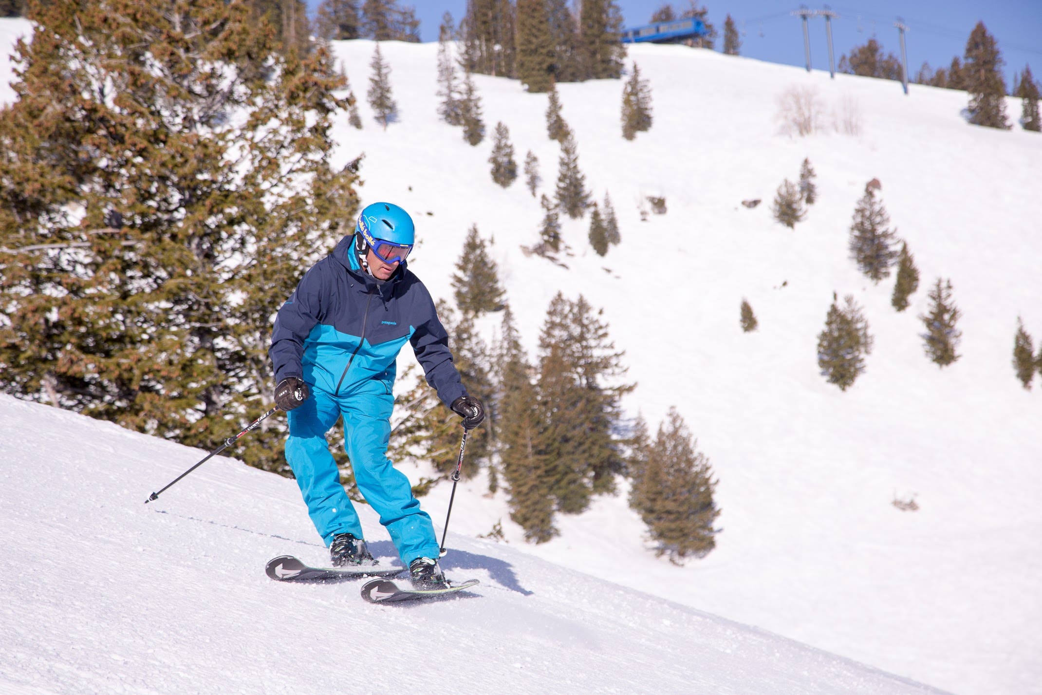 Michael Rogan practices sideslip drill