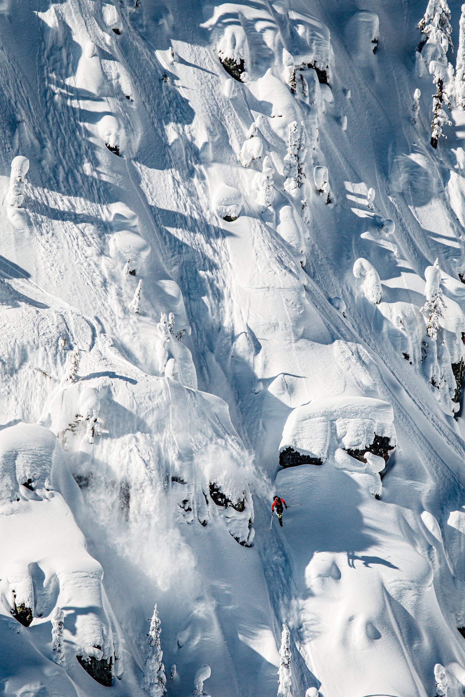 Parkin Costain Skiing Pillows in Northwestern Montana