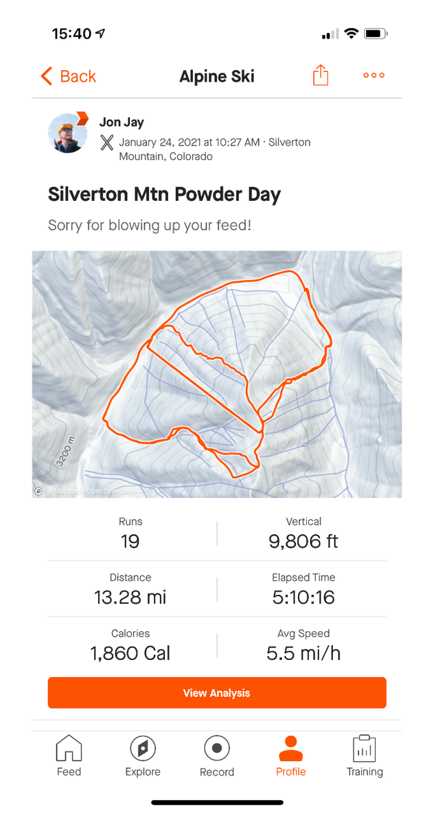 Strava Skiing