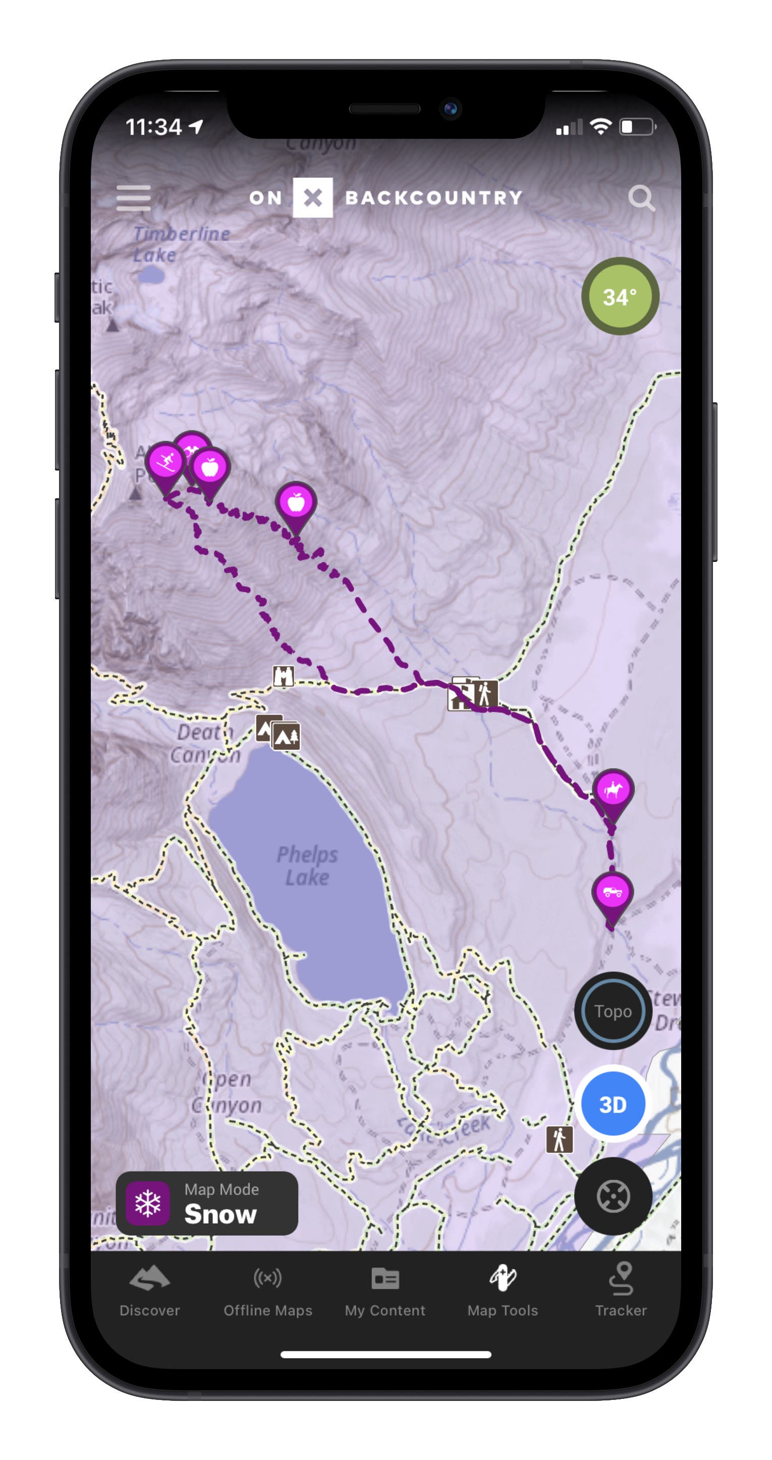 onX Backcountry app screenshot