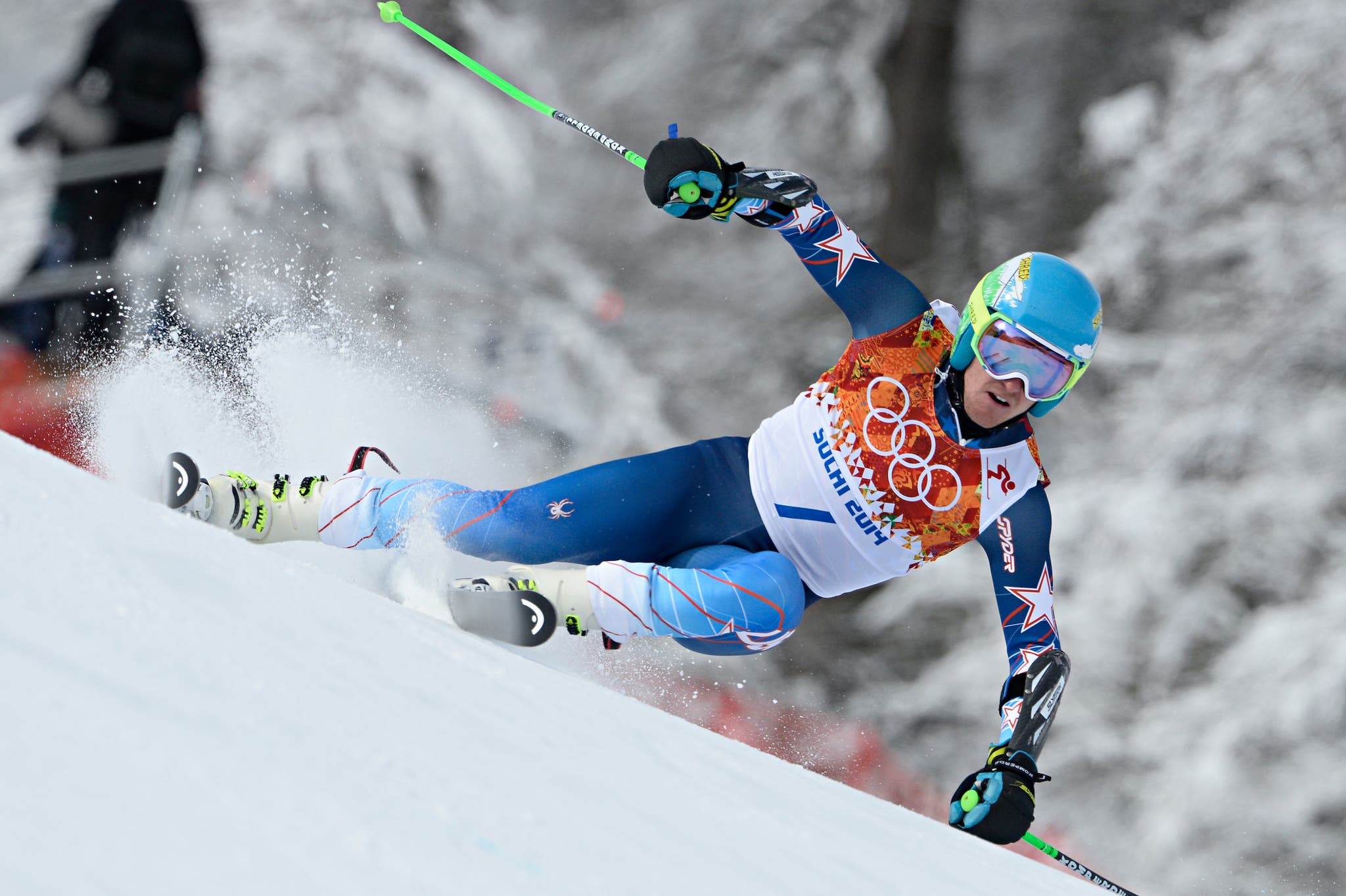 Ted Ligety races during the 2014 Sochi Olympics