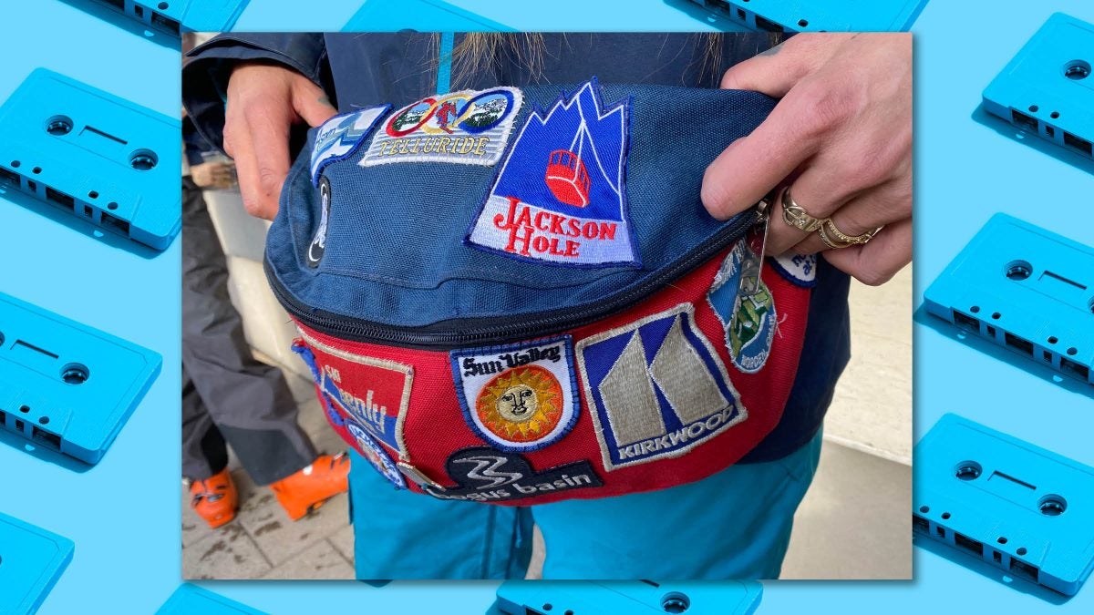 The Best Ski Fanny Pack is a Vintage Bag Covered in Patches SKI