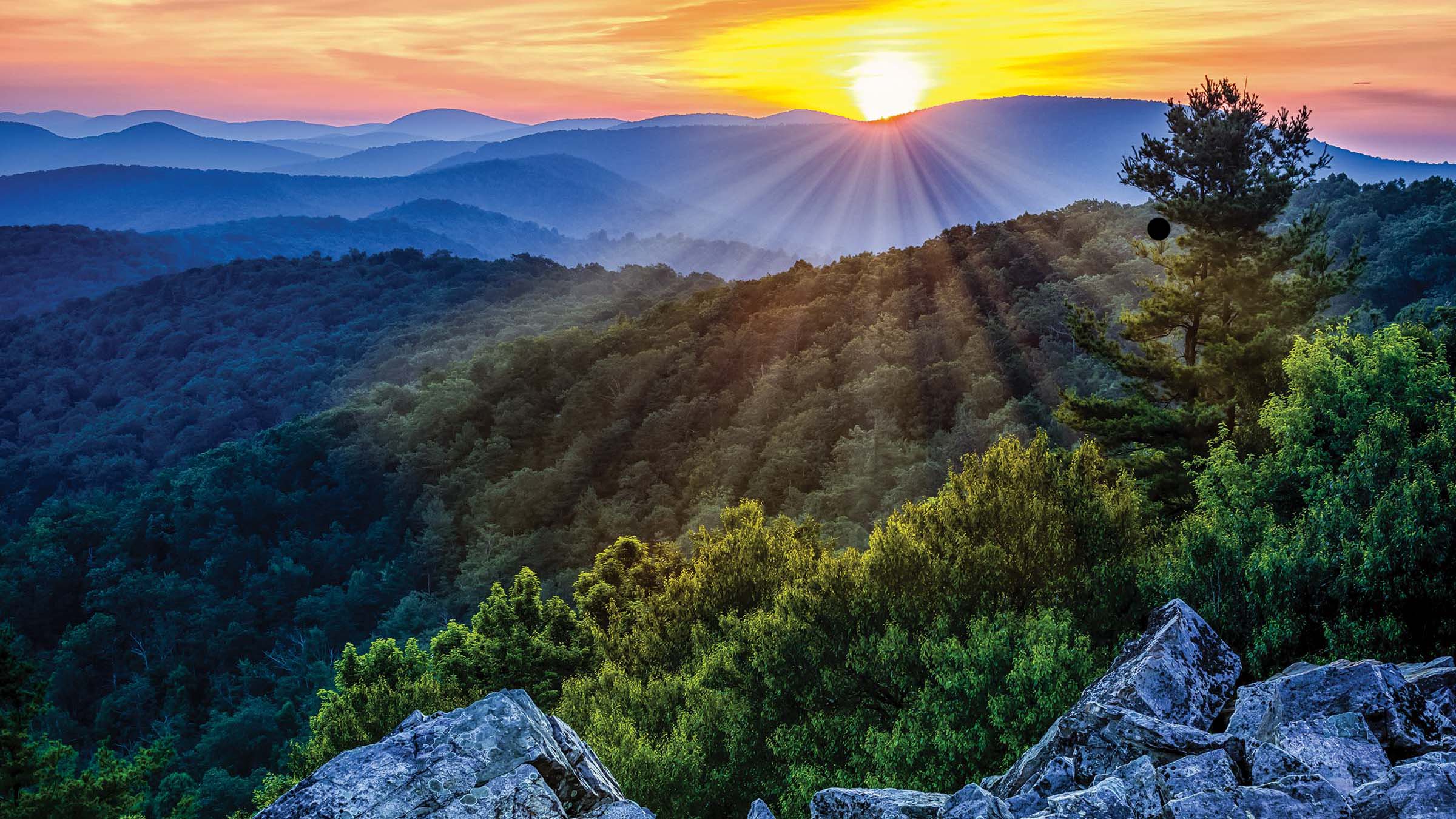Sunset over Blackrock Summit in. Virginia